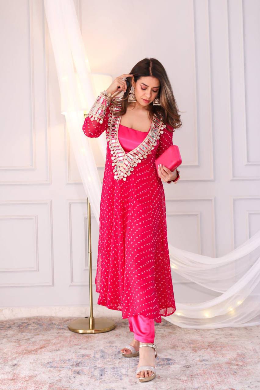NEW TRENDY THREE PIECE READY TO WEAR KURTA PANT WITH TUBE BLOUSE