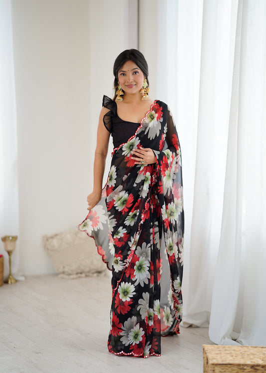 Beautiful Georgette Silk Saree