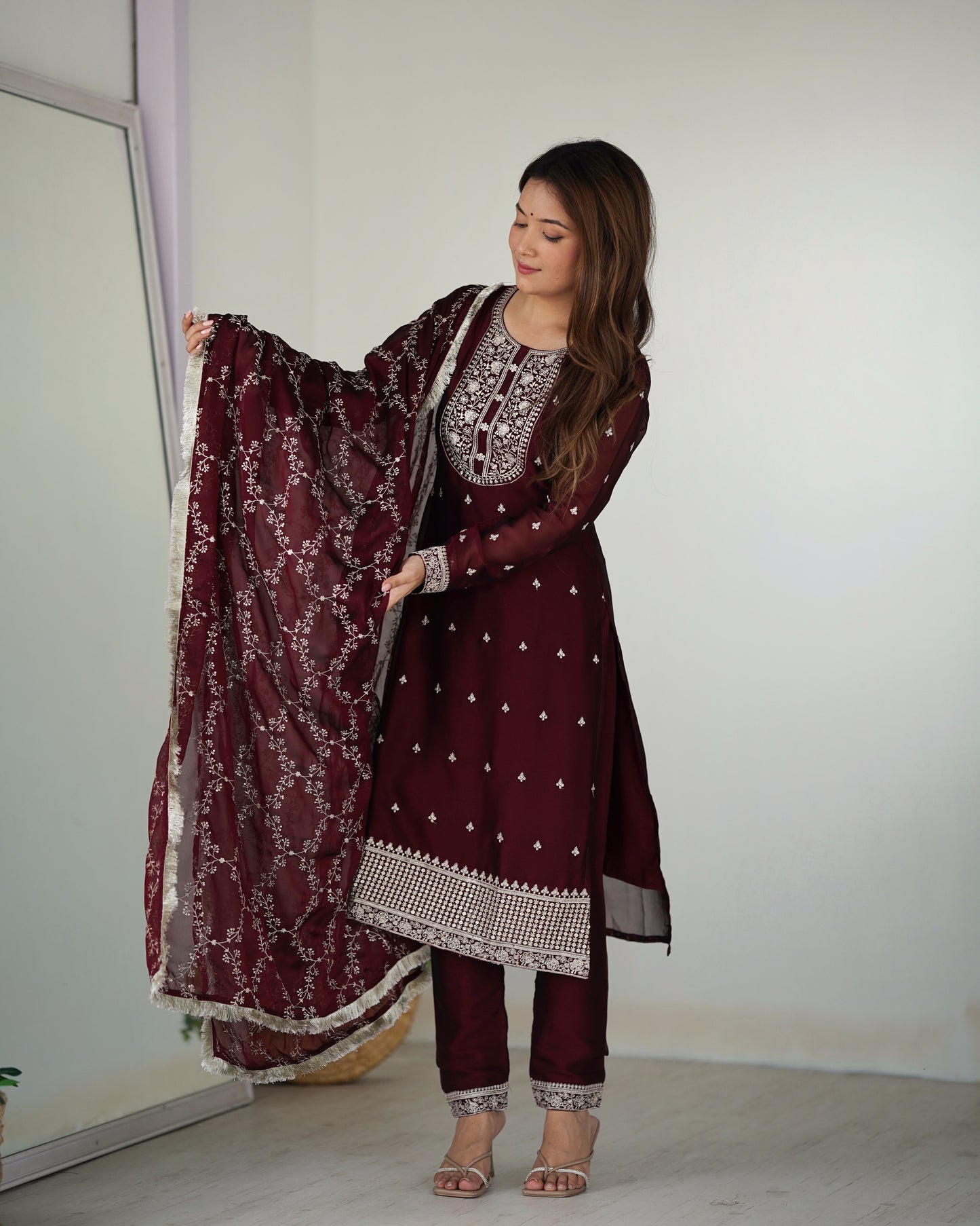 FESTIVAL SEASON BEAUTIFUL PURE BLOOMING RANGOLI SILK KURTA SET