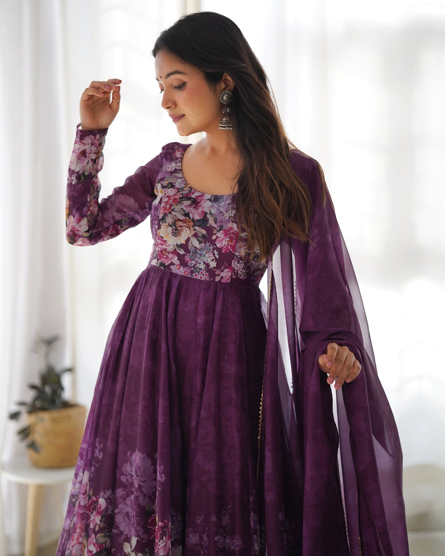 PURE SOFT ORGANJA SILK FLAIR KALI ANARKALI SET