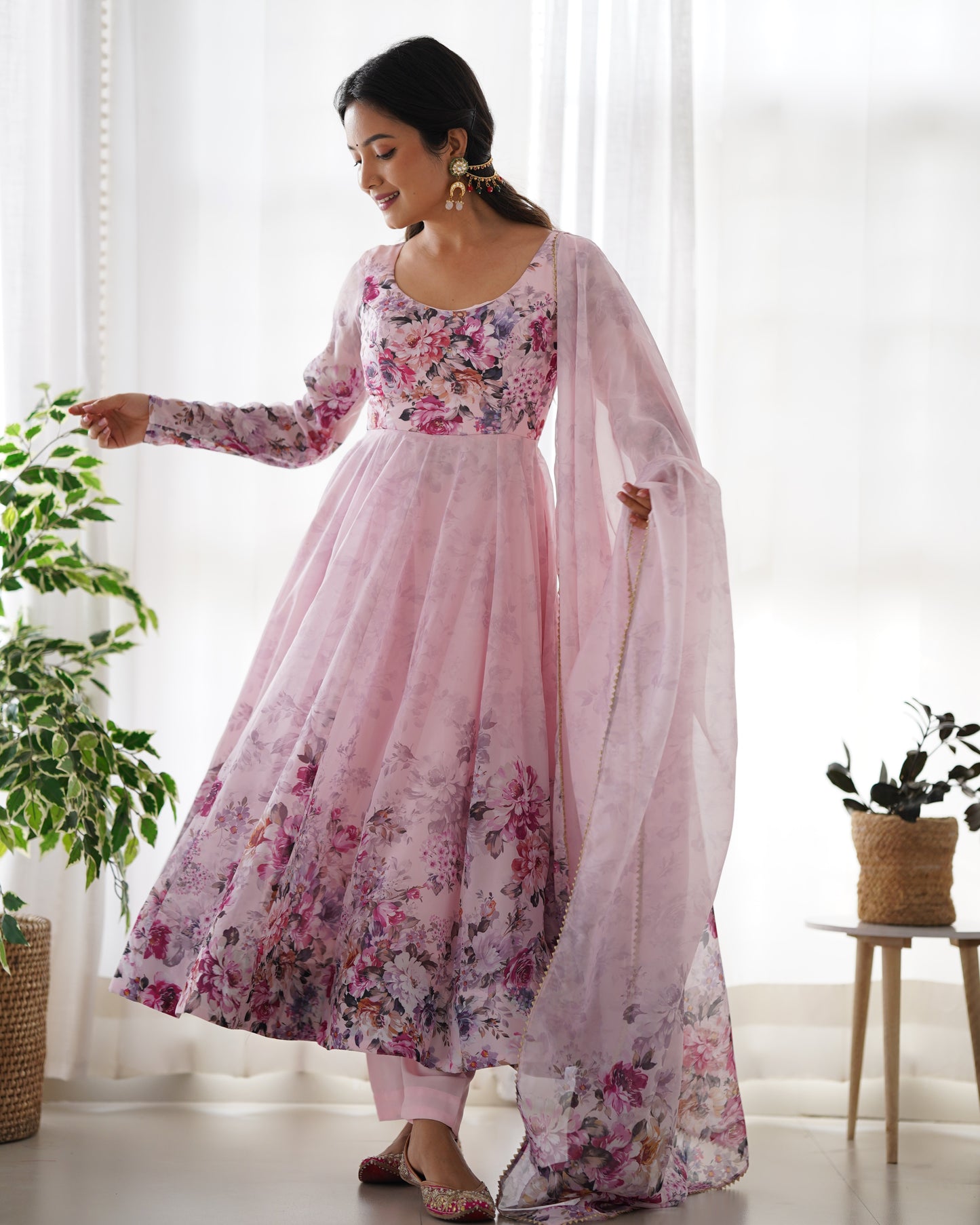 PURE SOFT ORGANJA SILK FLAIR KALI ANARKALI SET