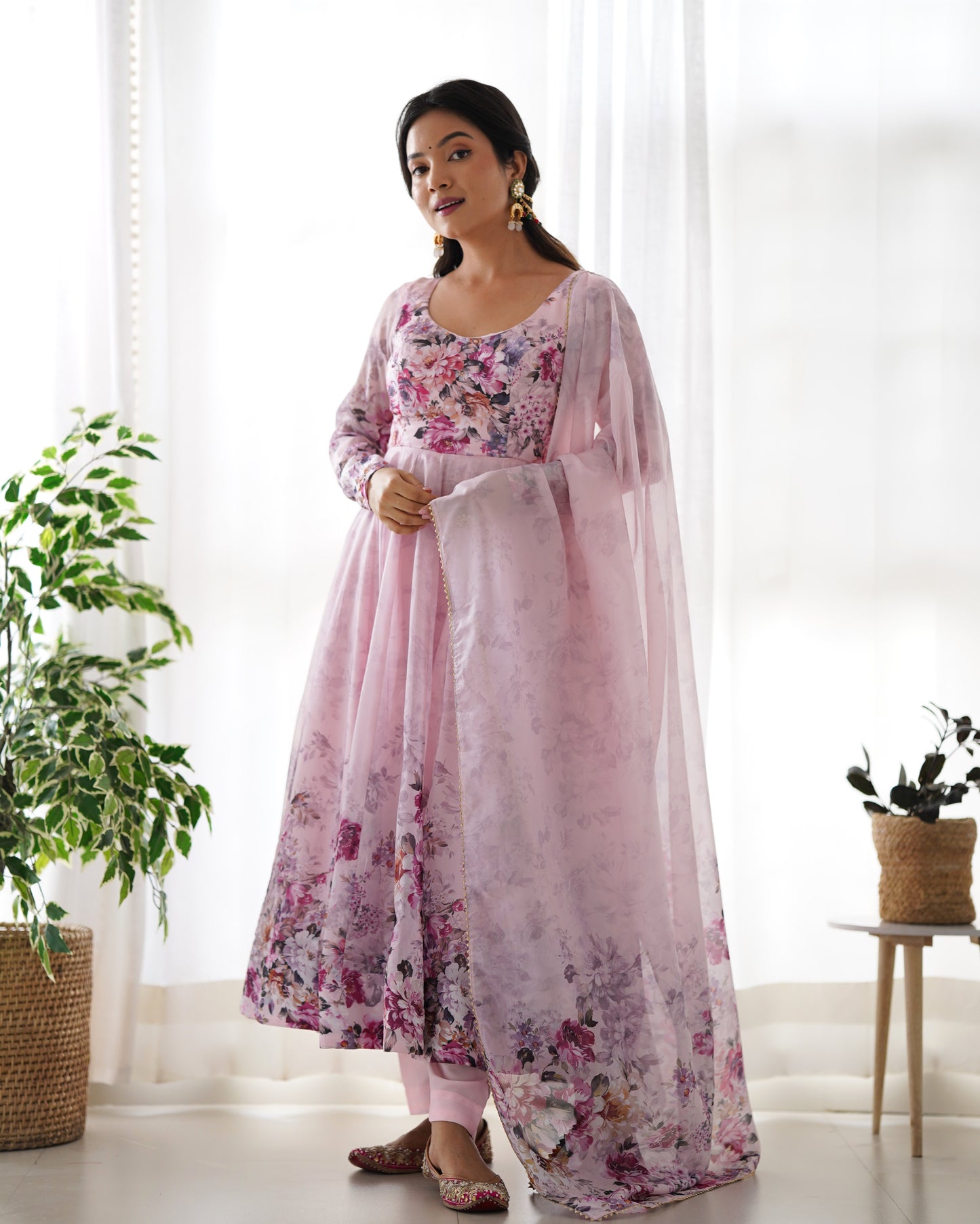 PURE SOFT ORGANJA SILK FLAIR KALI ANARKALI SET
