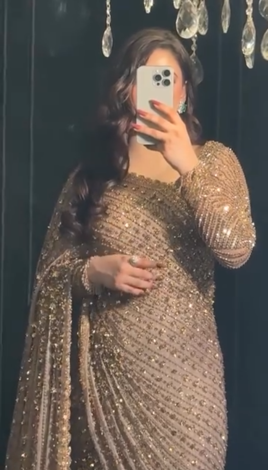 Glamorous Party Wear Sequin Saree with Full Work Blouse