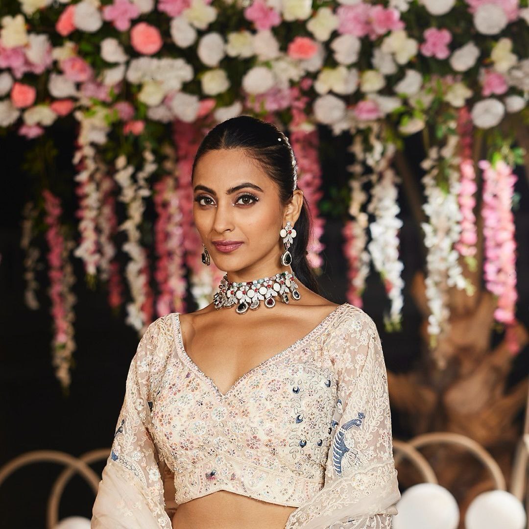 Premium Embroidered Butterfly Net Lehenga Set