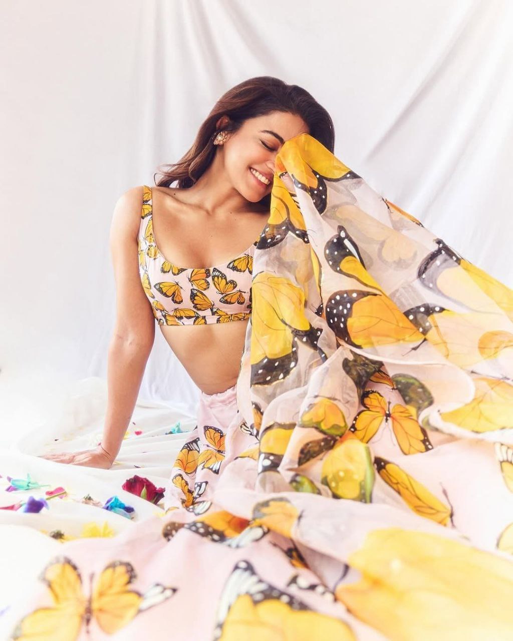 Premium Floral Print Taby Silk Lehenga Set