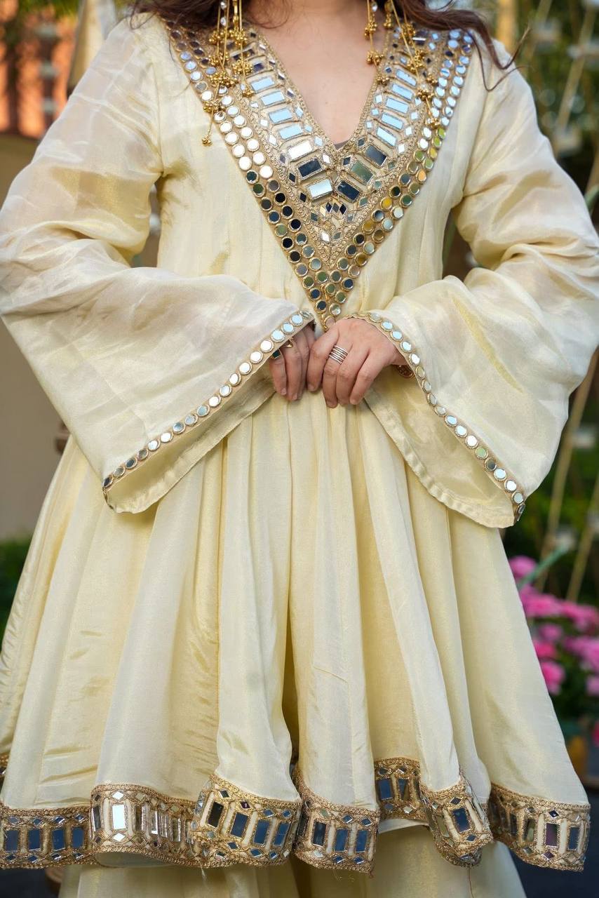 Cosmic Glow Mirror-Work Suit Set