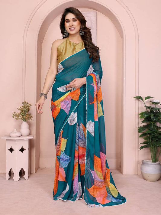 GeorgetteGrace Printed Easy-Drape Saree