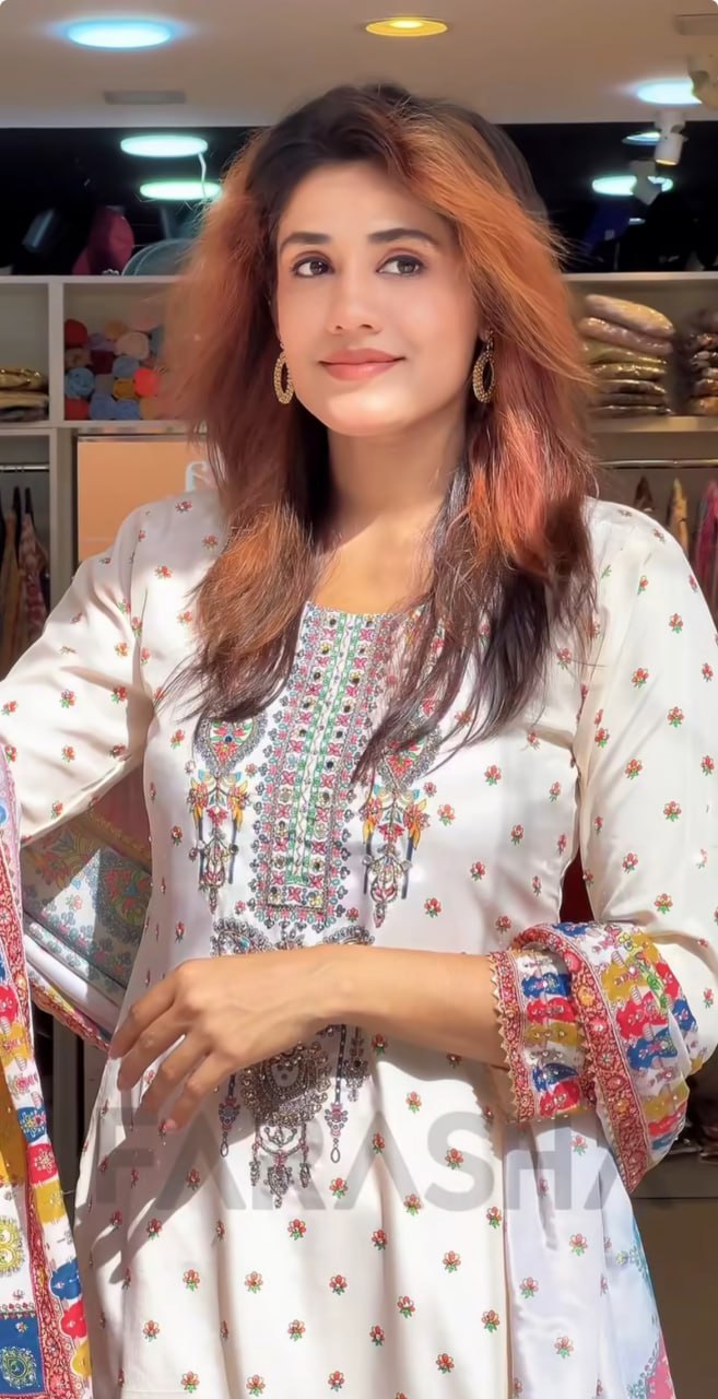 Exclusive Mirror Work Maslin Kurti Set