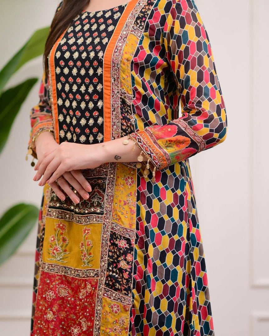 Embrace Grace Glamour with Our Exclusive Chinon Three-Piece Set