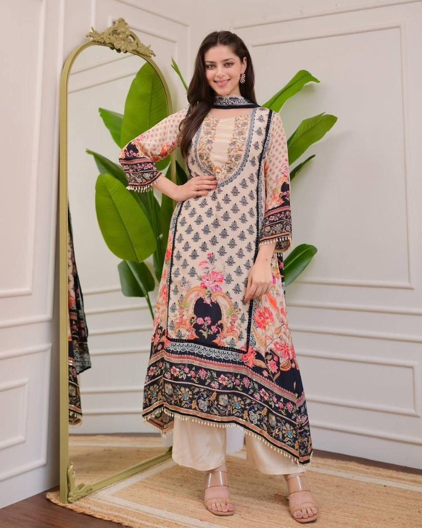 Embrace Grace Glamour with Our Exclusive Chinon Three-Piece Set