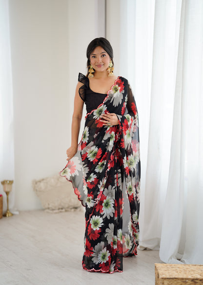 Beautiful Georgette Silk Saree