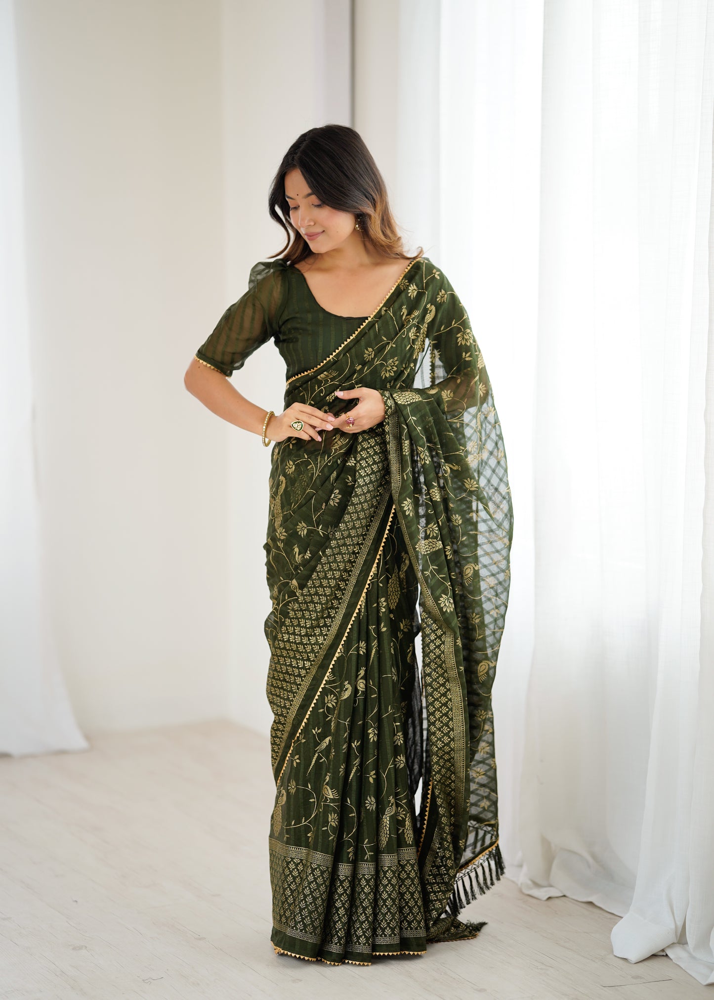 Elegant Georgette Silk Saree
