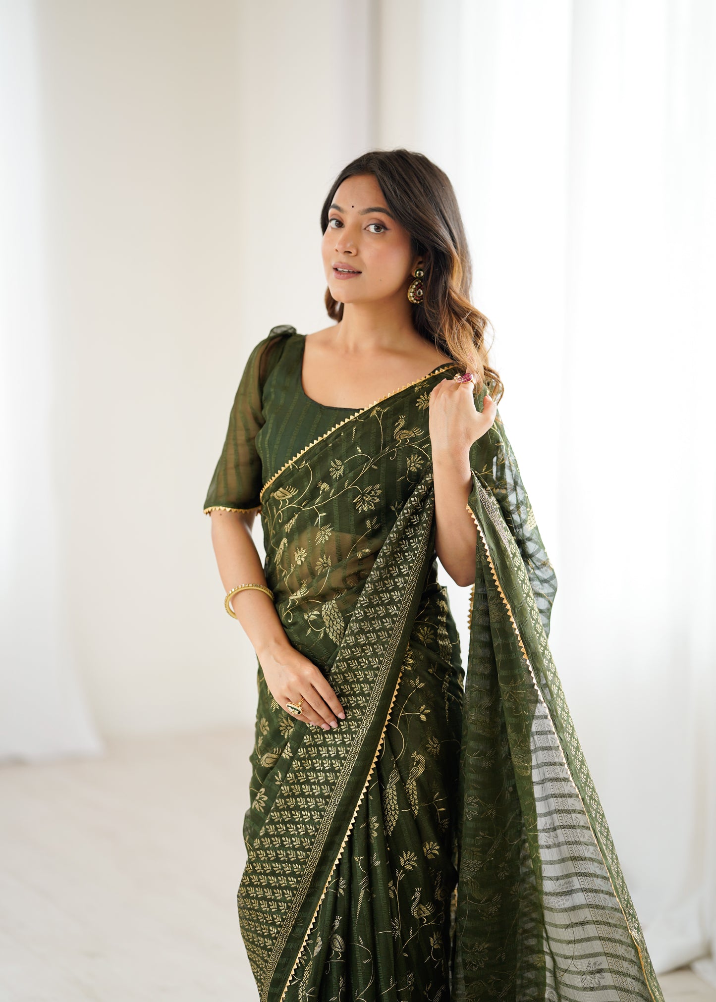 Elegant Georgette Silk Saree