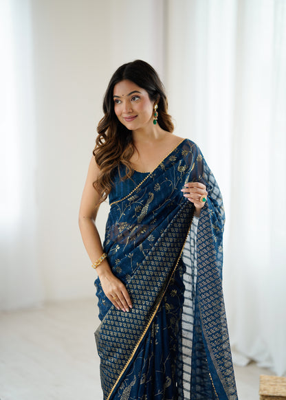 Elegant Georgette Silk Saree