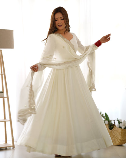 PURE ROMANSILK CHANDERI FULLY FLAIR ANARKALI SET