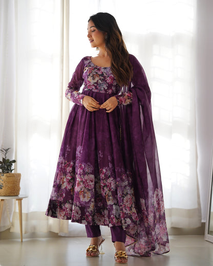 PURE SOFT ORGANJA SILK FLAIR KALI ANARKALI SET