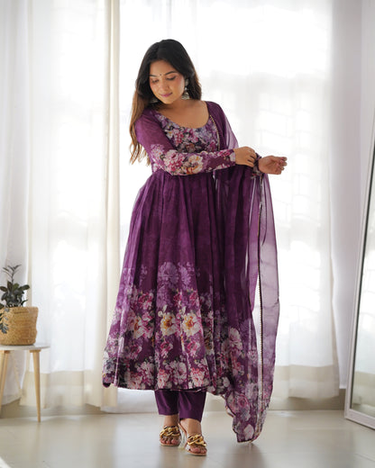 PURE SOFT ORGANJA SILK FLAIR KALI ANARKALI SET