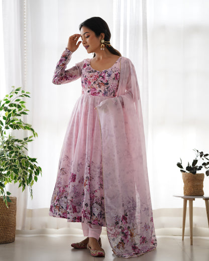PURE SOFT ORGANJA SILK FLAIR KALI ANARKALI SET