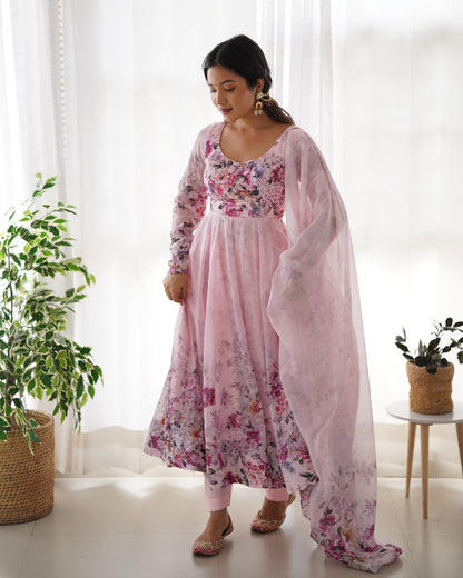 PURE SOFT ORGANJA SILK FLAIR KALI ANARKALI SET
