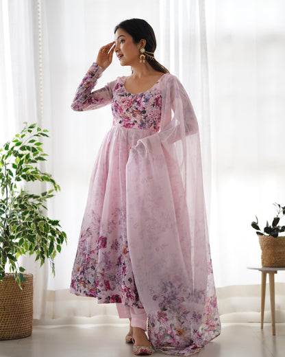 PURE SOFT ORGANJA SILK FLAIR KALI ANARKALI SET