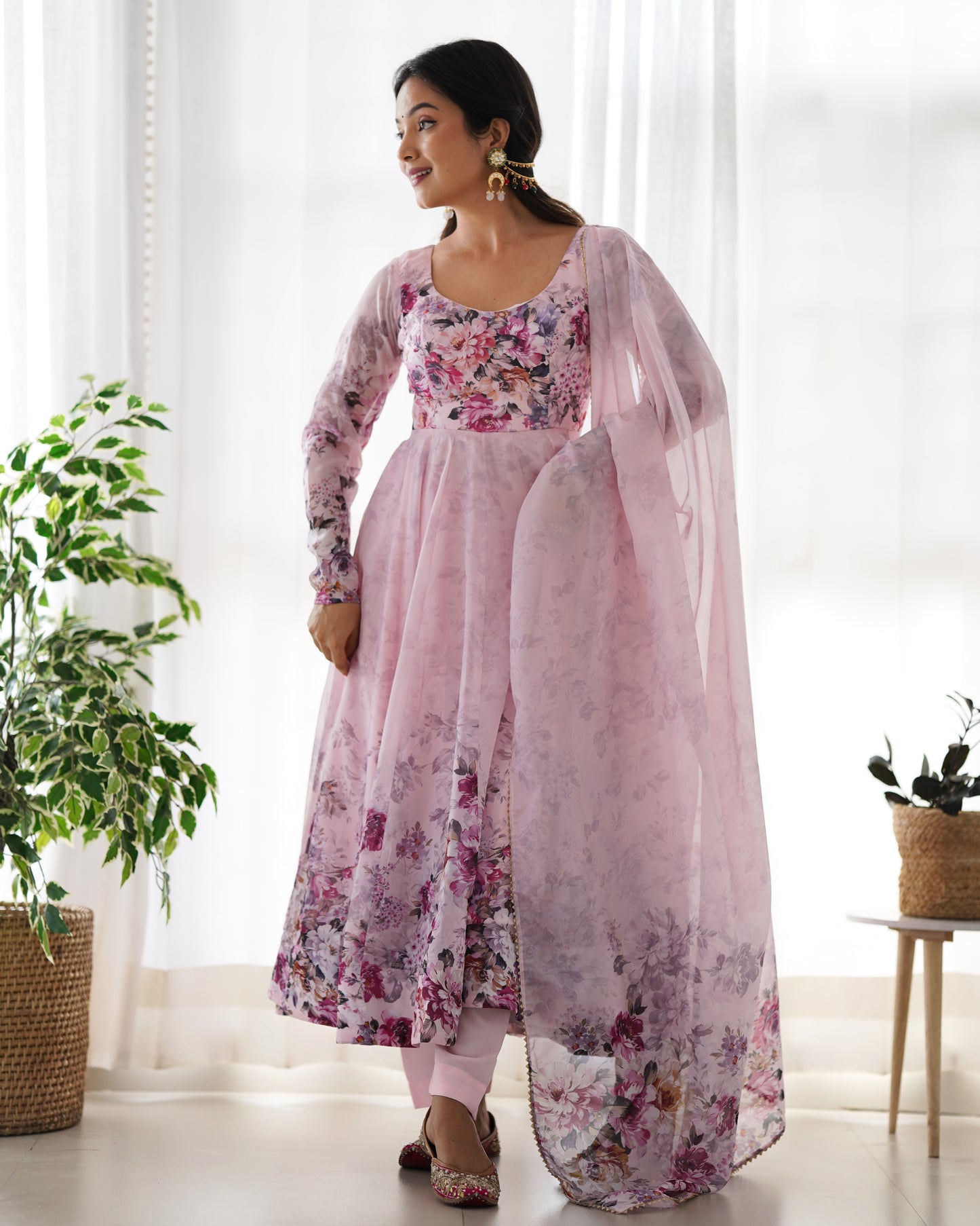 PURE SOFT ORGANJA SILK FLAIR KALI ANARKALI SET
