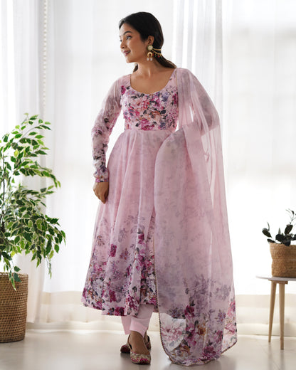 PURE SOFT ORGANJA SILK FLAIR KALI ANARKALI SET