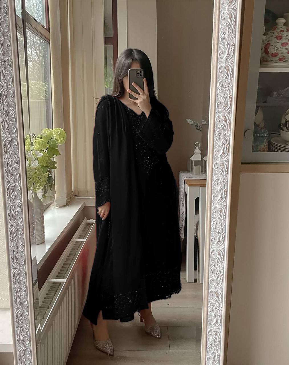 Georgette Sequence Embroidered Suit Set