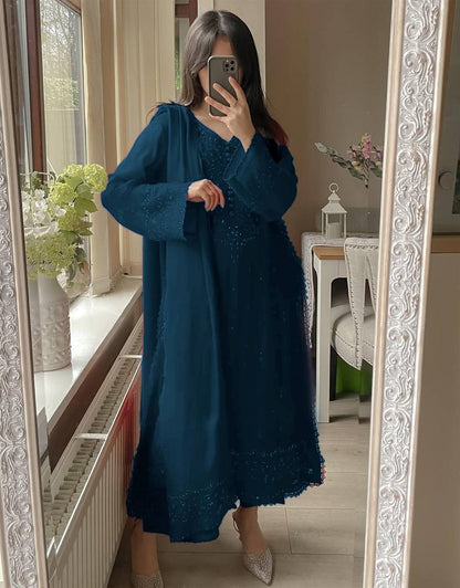 Georgette Sequence Embroidered Suit Set