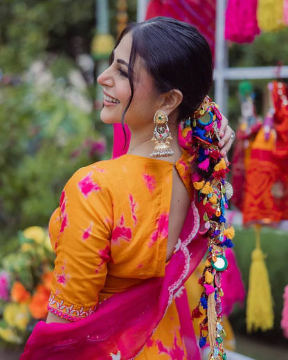 Elegant French Crepe Suit Set with Embroidered Print & Organza Dupatta