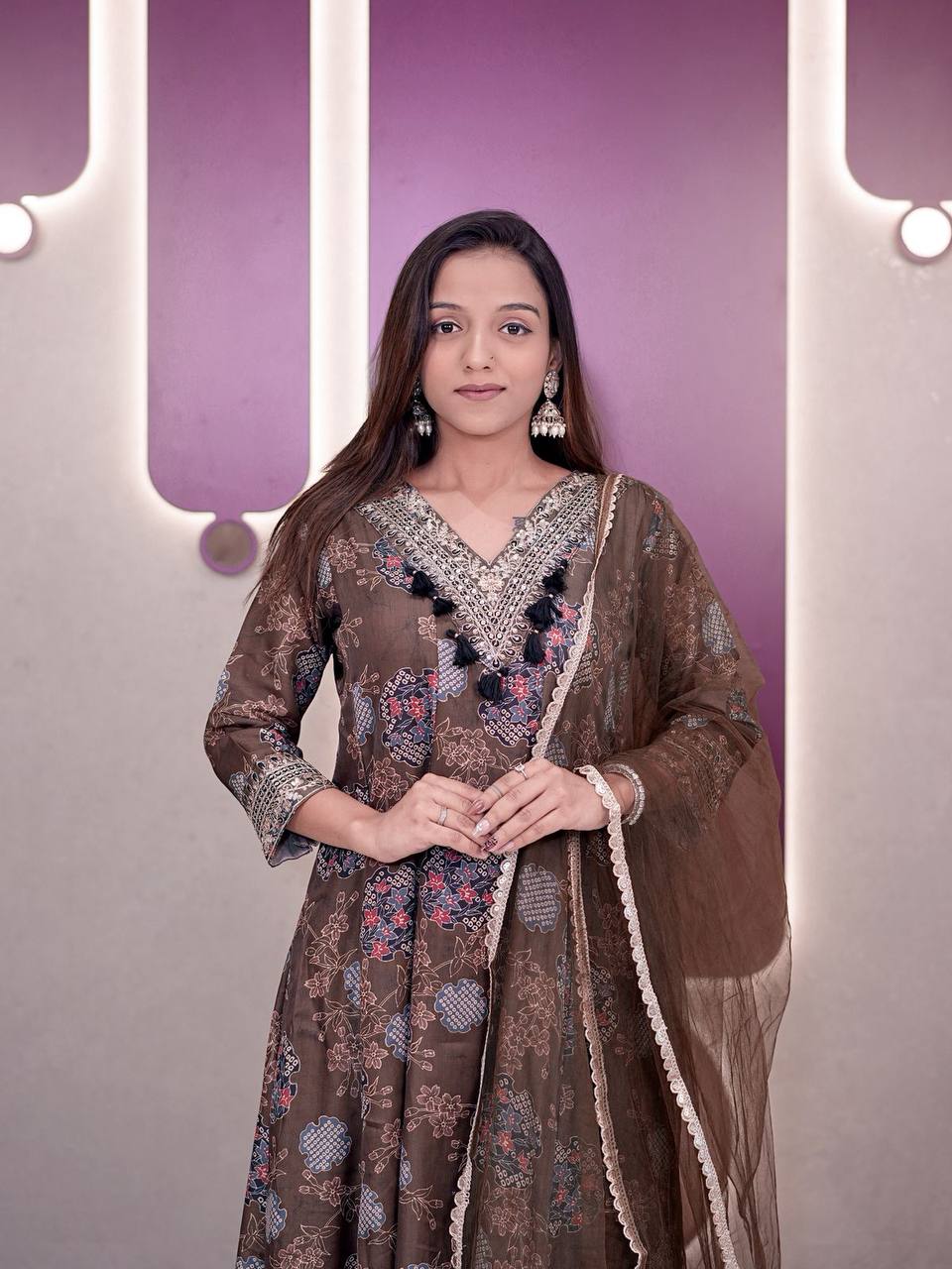 Premium Anarkali Salwar Suit – Digital Print Set with Dupatta