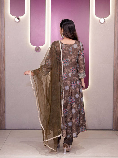 Premium Anarkali Salwar Suit – Digital Print Set with Dupatta