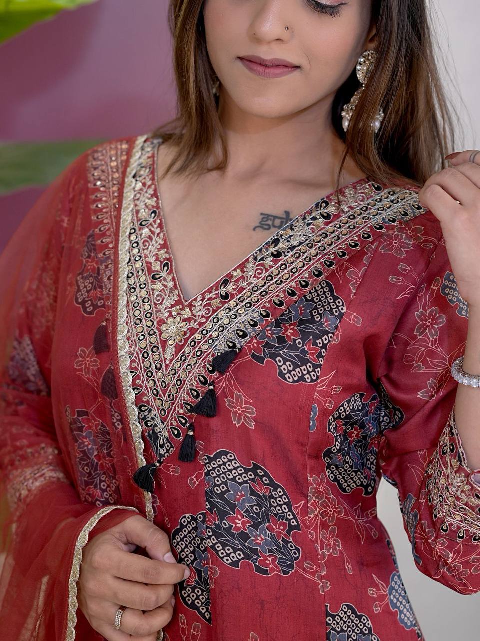 Premium Anarkali Salwar Suit – Digital Print Set with Dupatta