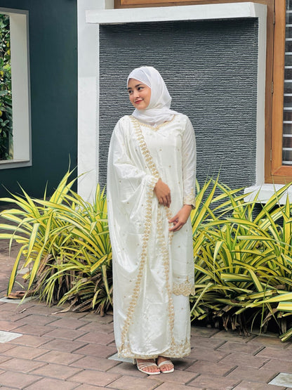 Classy Sequence Embroidery Work Silk Kurti Set