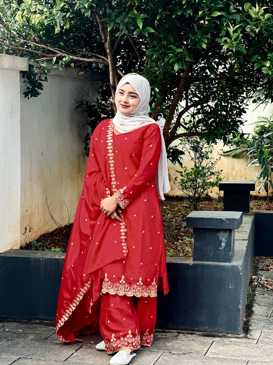 Classy Sequence Embroidery Work Silk Kurti Set