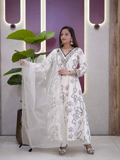 Premium Anarkali Salwar Suit – Digital Print Set with Dupatta