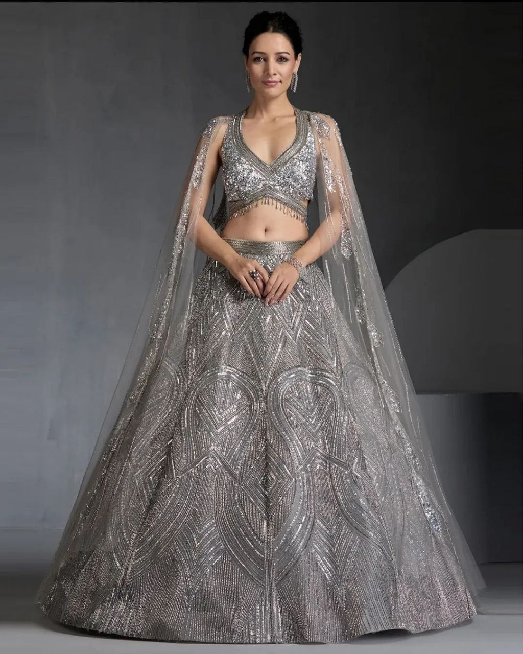 Embroidered Georgette Lehenga Set