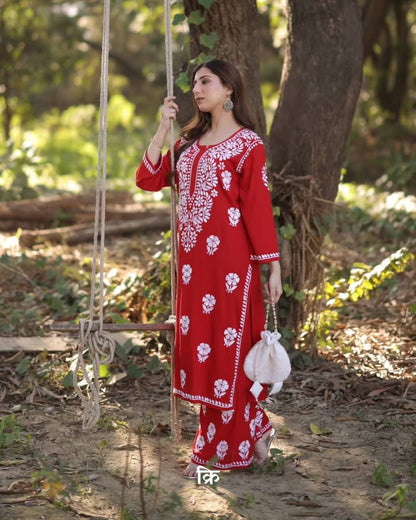 Elegant Reyon Embroidered Suit Set