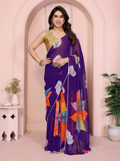 GeorgetteGrace Printed Easy-Drape Saree