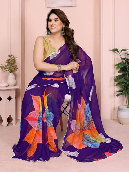 GeorgetteGrace Printed Easy-Drape Saree