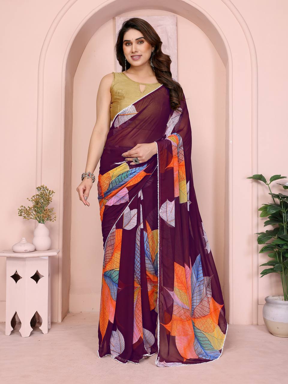 GeorgetteGrace Printed Easy-Drape Saree