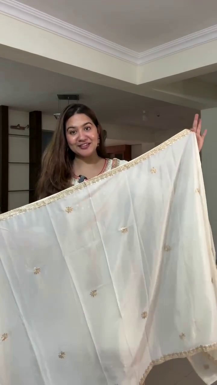 Festive Silk Sequence Embroidery Work Kurti Set