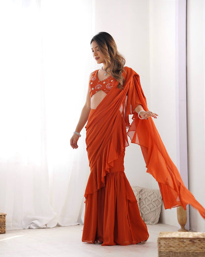 Ready-to-Wear Designer Sharara Saree Set