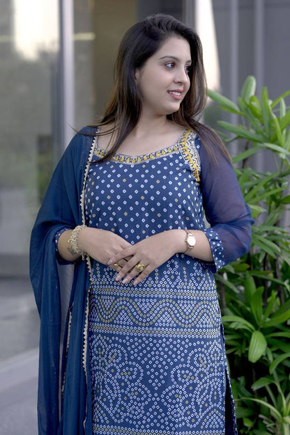 Premium Cotton Thread Sharara Set With Thread Embroidery