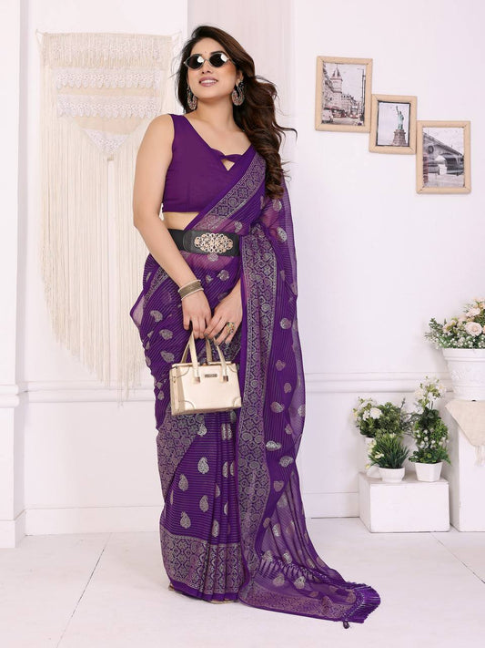 FoilGlow Georgette Silk Saree
