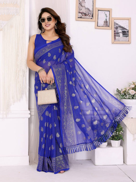 FoilGlow Georgette Silk Saree