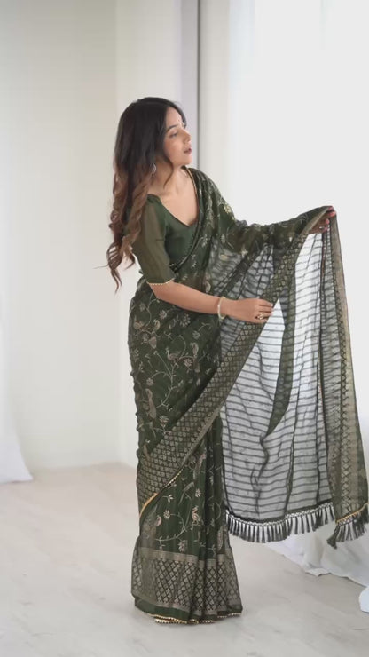 Elegant Georgette Silk Saree