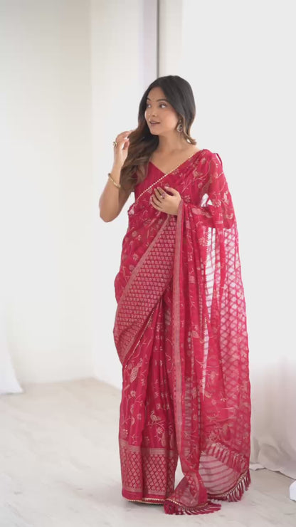 Elegant Georgette Silk Saree