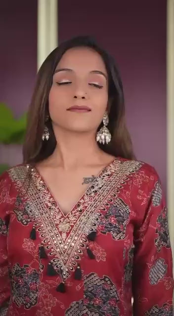 Premium Anarkali Salwar Suit – Digital Print Set with Dupatta