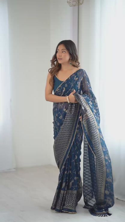 Elegant Georgette Silk Saree